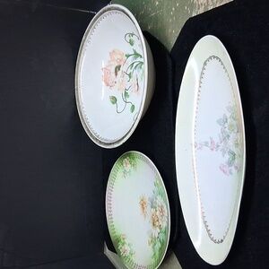 Antique potters co.Semi Vitreous bowl, Plate, & Oval Dish.